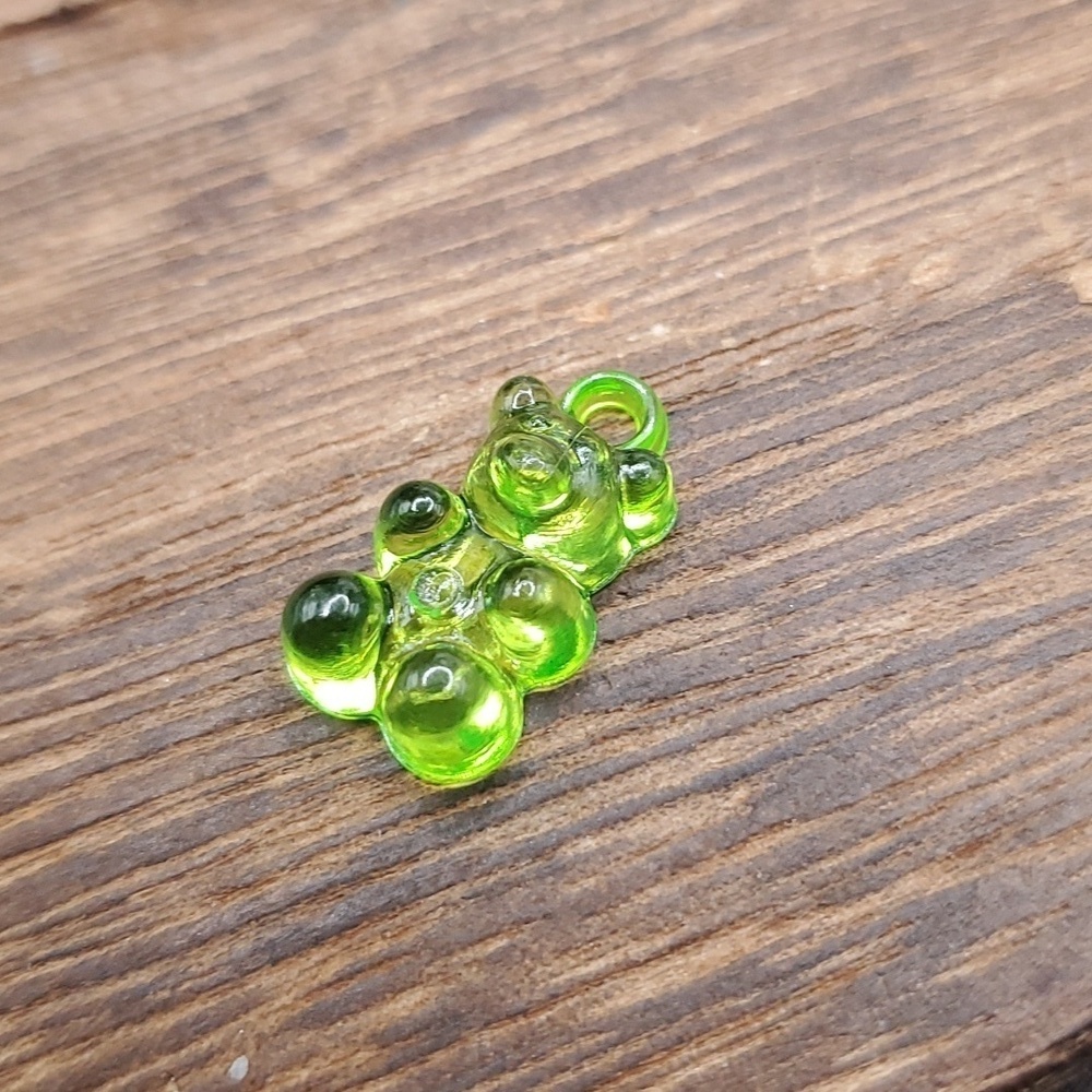 P115‎ neon green lime gummy bear charm